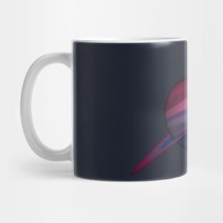 Planet and Rings in Bisexual Pride Flag Colors Mug